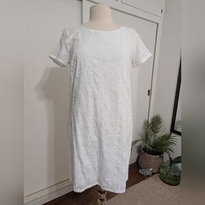 Old Navy White Textured Midi Dress